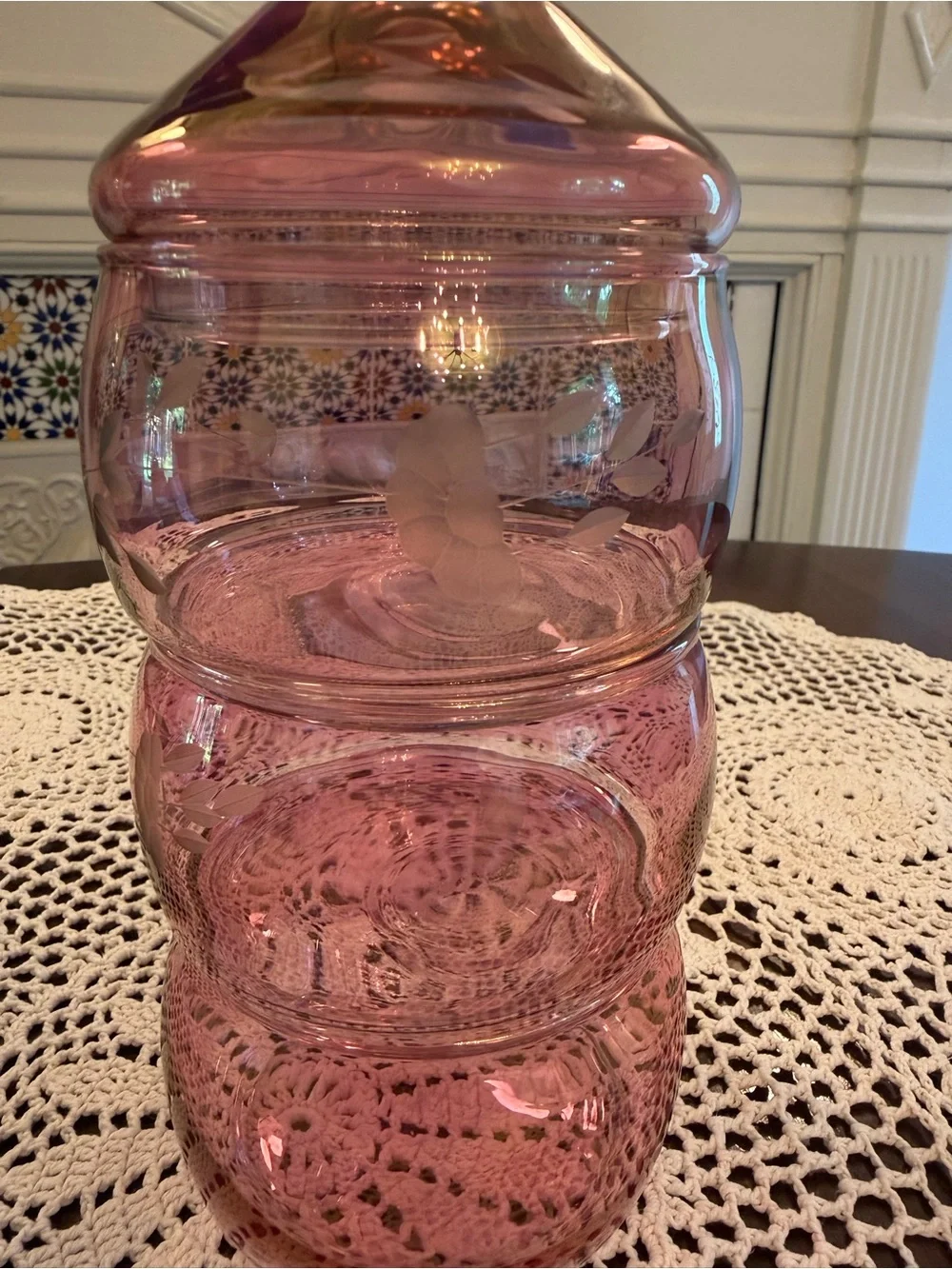 Princess House Heritage Glass 3-Tier Stacked Candy & Snack Jar Apothecary Jar
